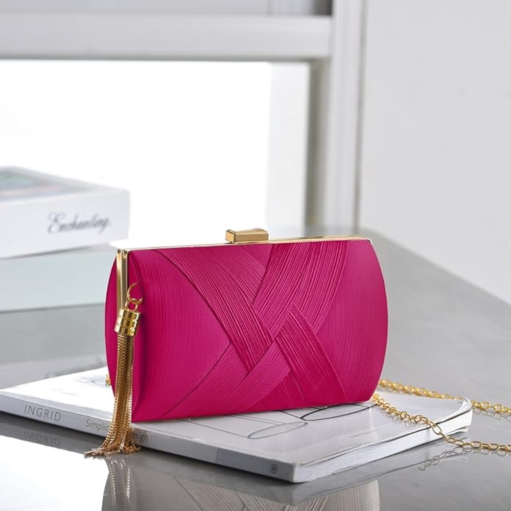 Womens Elegant Tassel Evening Clutch Cross Body & Purse Bag Wedding Prom Formal